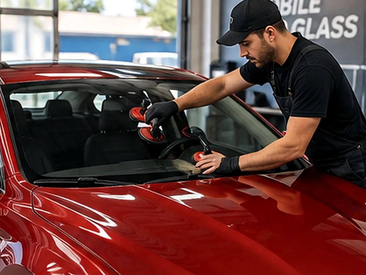 Windshield replacement detail